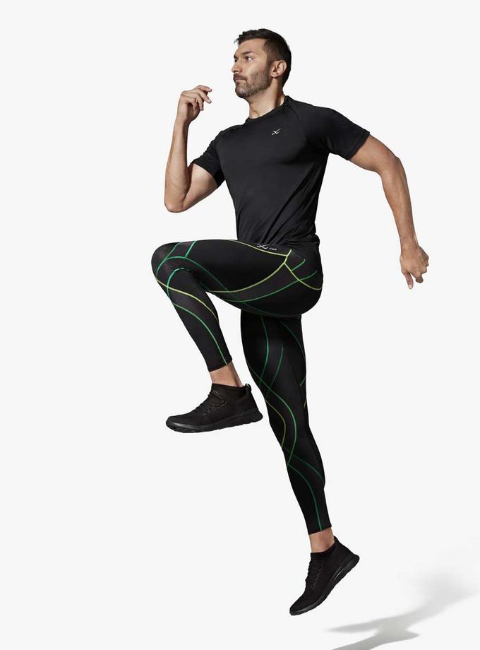 CW-X Endurance Generator Joint & Muscle Support Compression Tight: Men's Black/Lime New Arrival