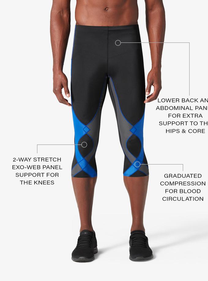 CW-X Stabilyx Joint Support 3/4 Compression Tight: Men's Black/Grey/Blue On Sale