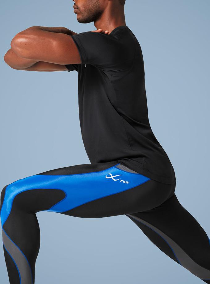 CW-X Stabilyx Joint Support Compression Tight: Men's Black/Grey/Blue Best Price