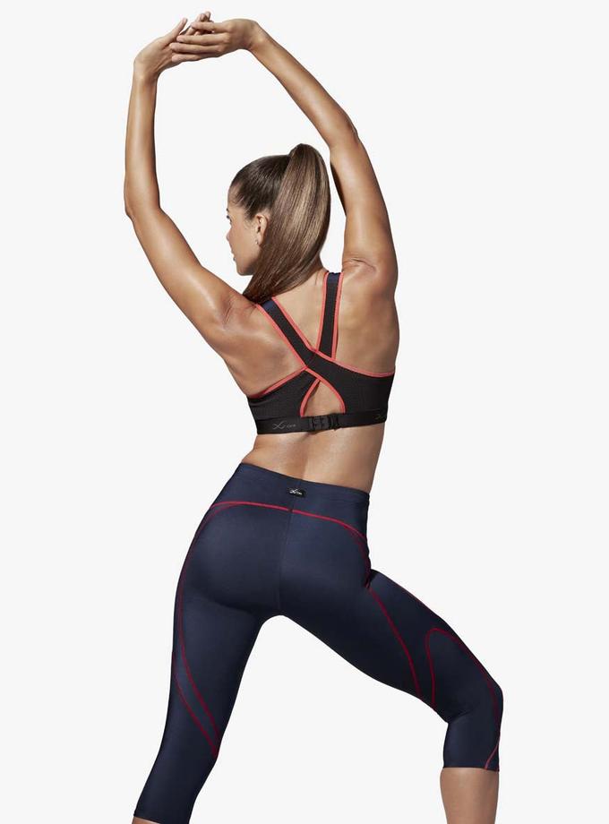 CW-X Xtra Support High Impact Sports Bra: True Navy/Hot Coral Best Seller